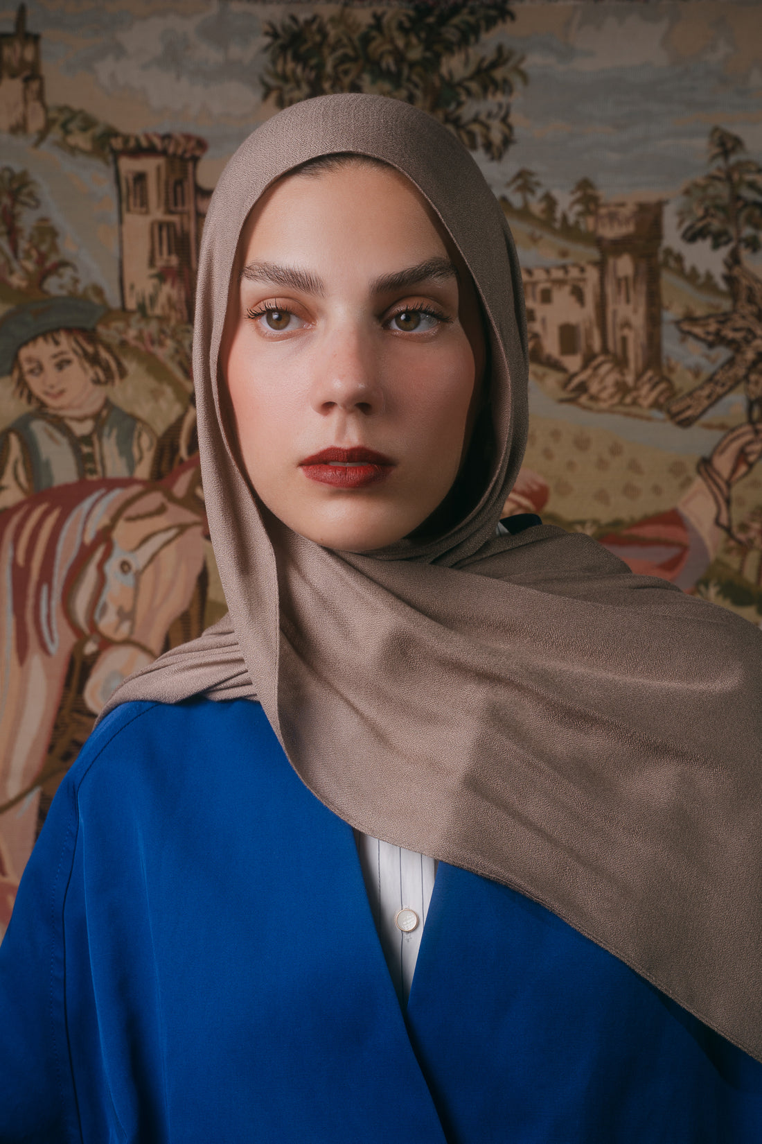 EMMA Truffle Elegance hijab — earthy taupe-brown modal