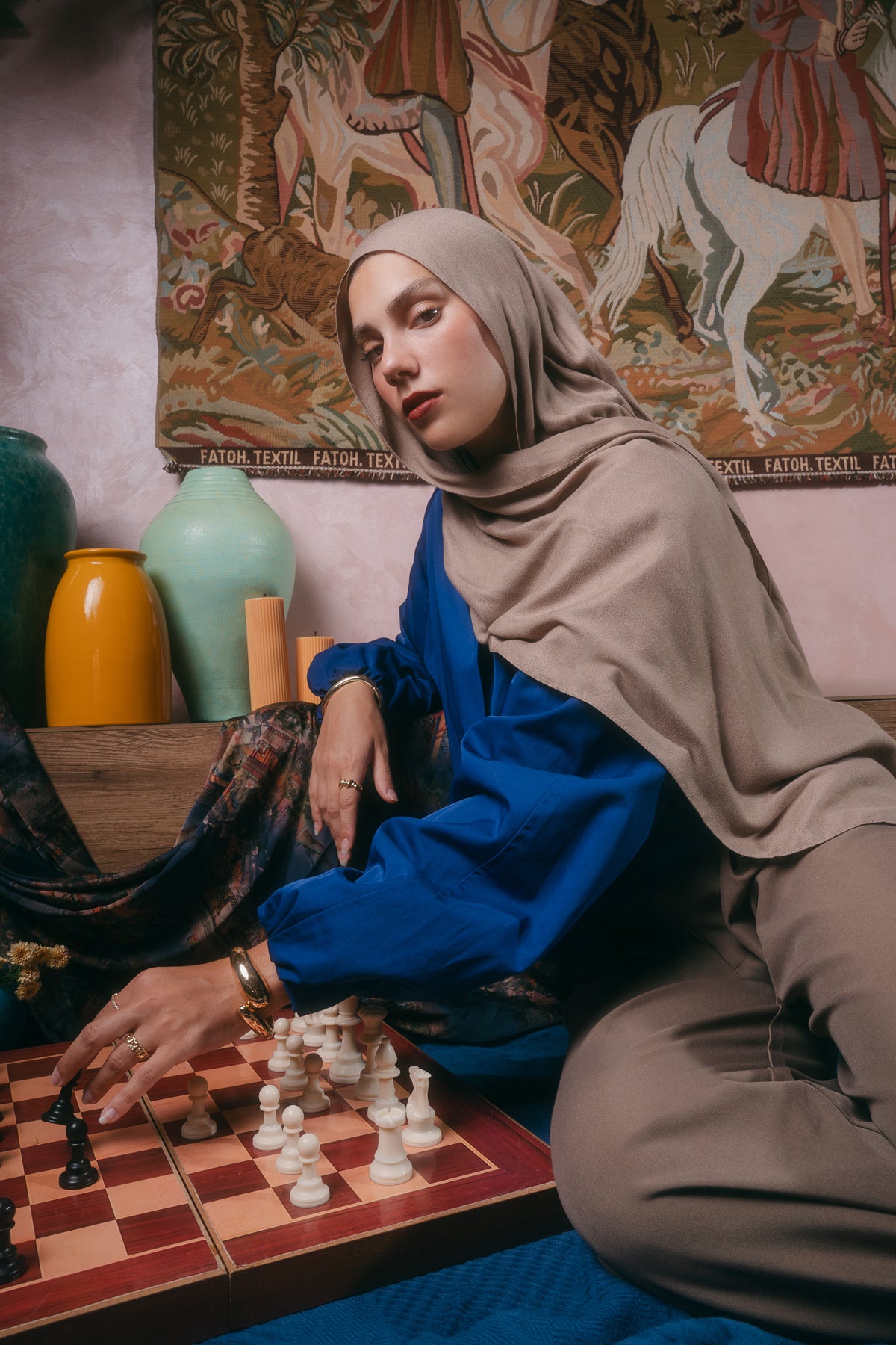 EMMA Truffle Elegance hijab — earthy taupe-brown modal