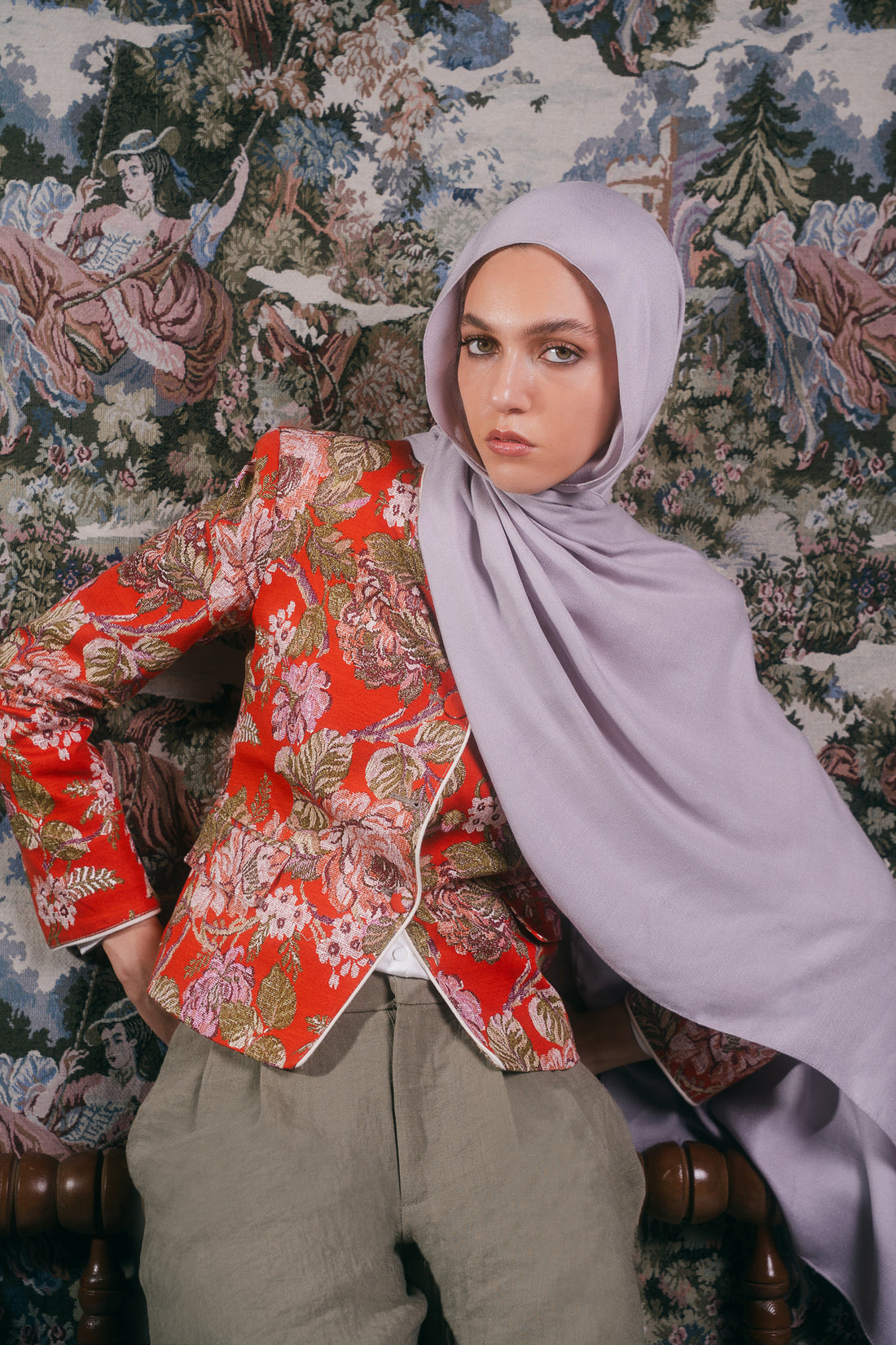 EMMA Lavender Haze Elegance hijab — muted dusty lavender on soft modal
