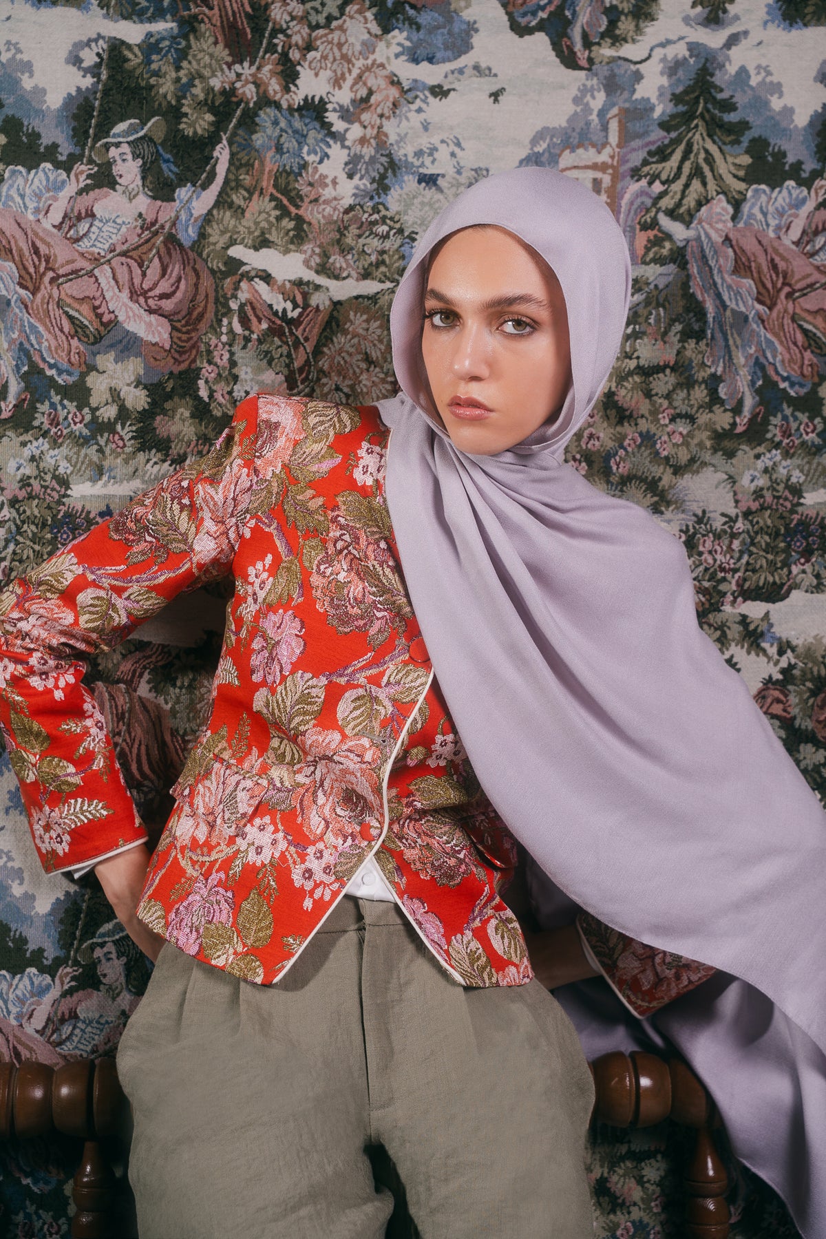 EMMA Lavender Haze Elegance hijab — muted dusty lavender on soft modal