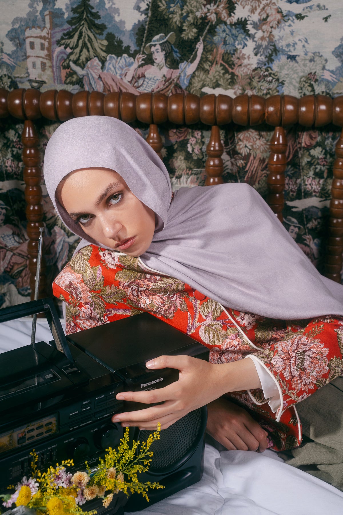 EMMA Lavender Haze Elegance hijab — muted dusty lavender on soft modal