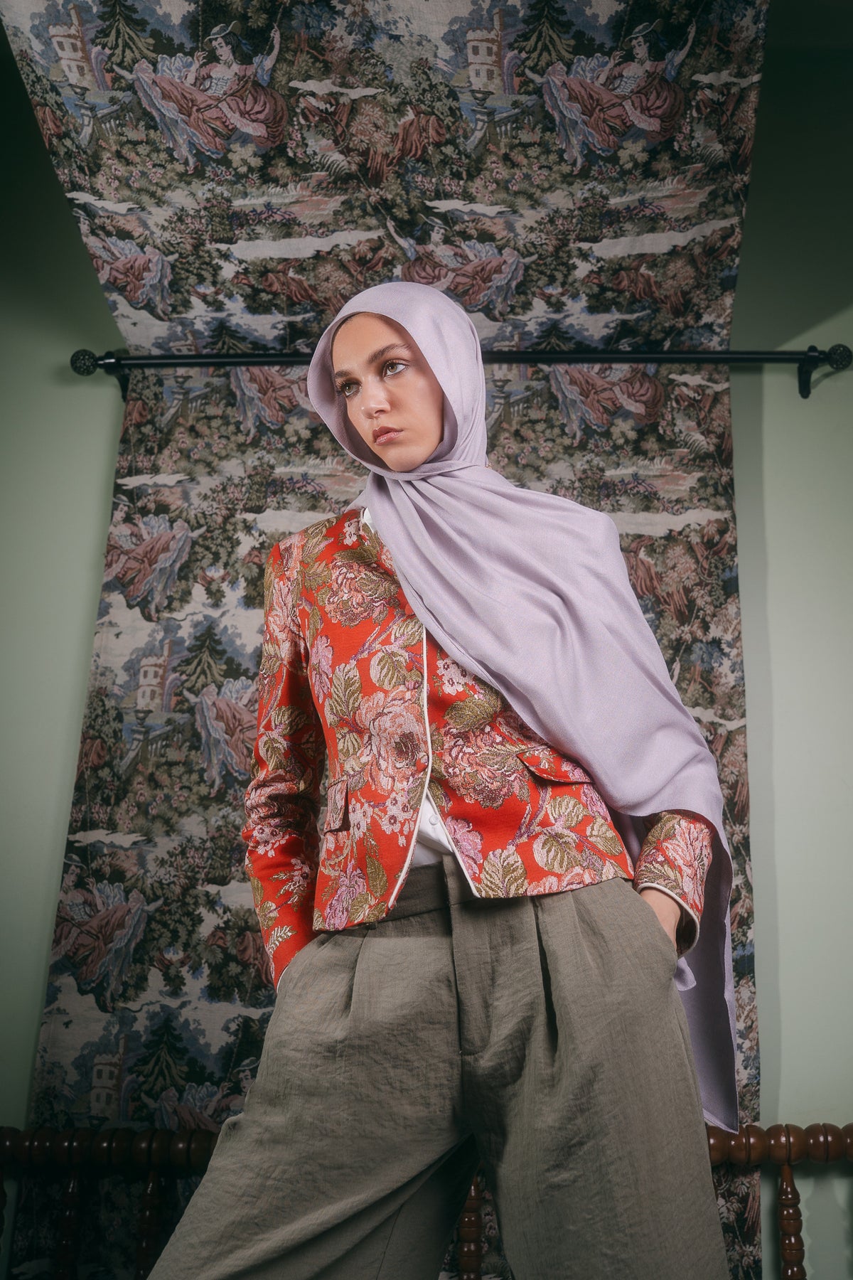 EMMA Lavender Haze Elegance hijab — muted dusty lavender on soft modal