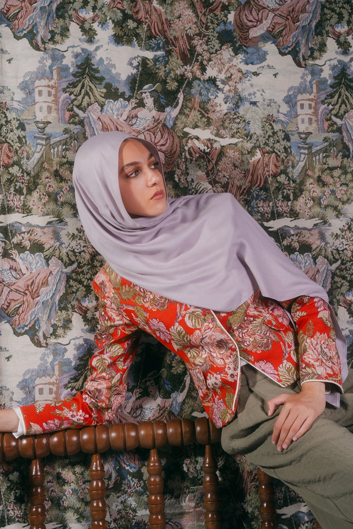 EMMA Lavender Haze Elegance hijab — muted dusty lavender on soft modal