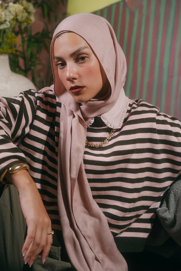 EMMA Misty Rose Elegance hijab — muted hazy rose modal