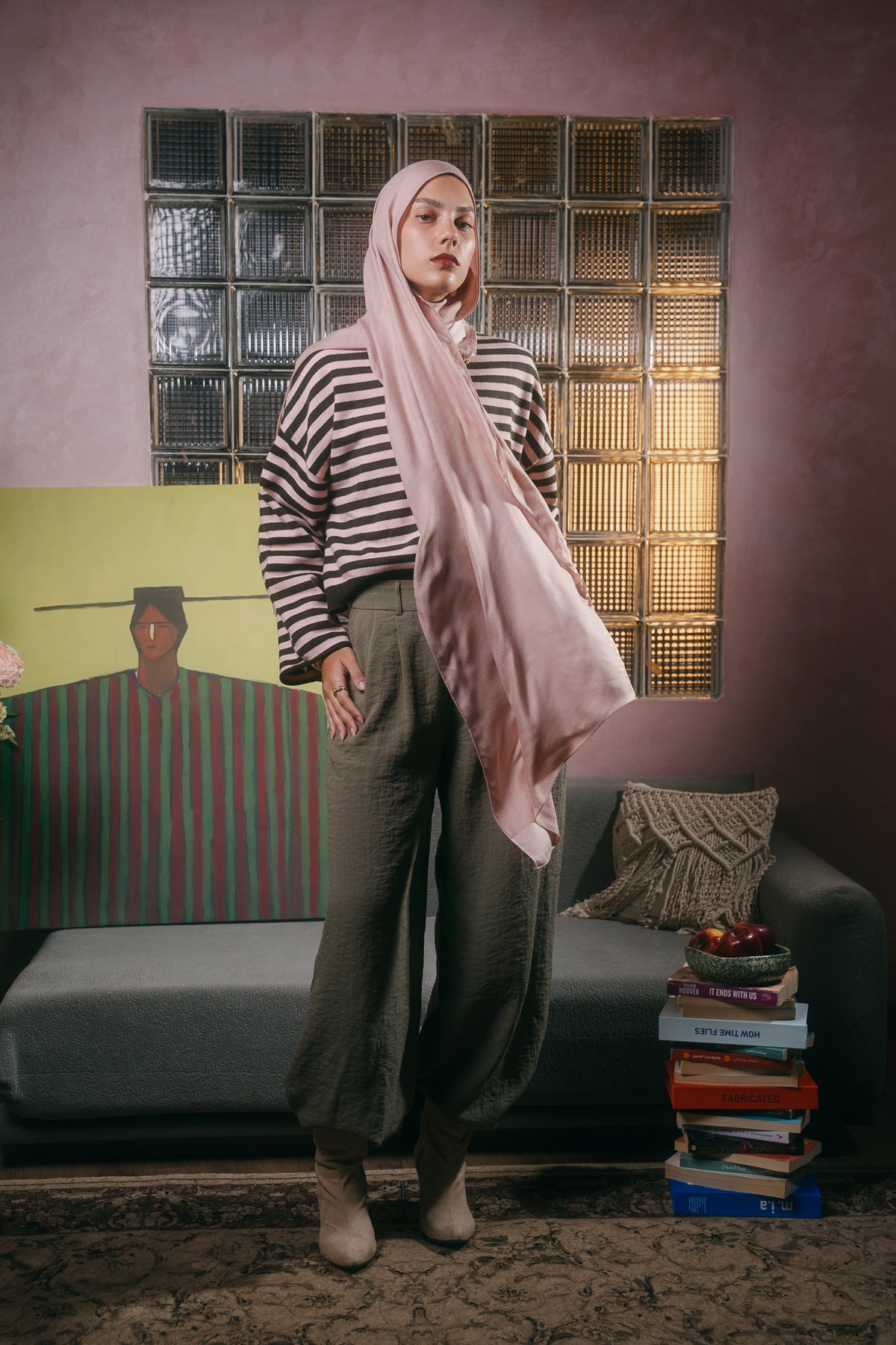EMMA Misty Rose Elegance hijab — muted hazy rose modal