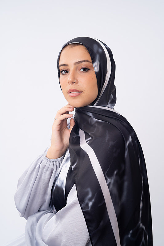 Black Marble in Satin