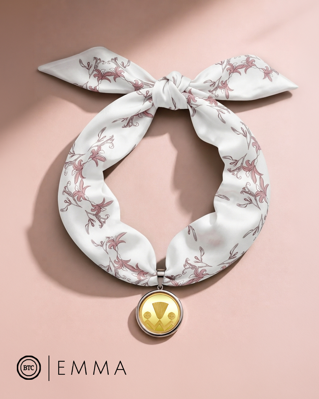 8g BTC Gold Coin - on EMMA Satin Twilly