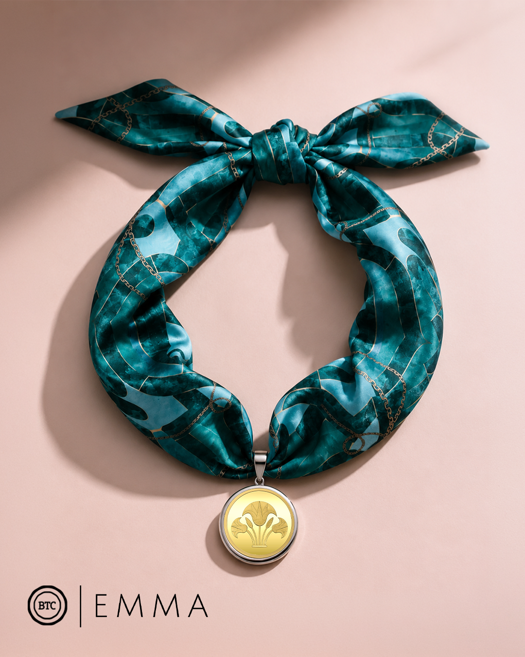 8g BTC Gold Coin - on EMMA Satin Twilly