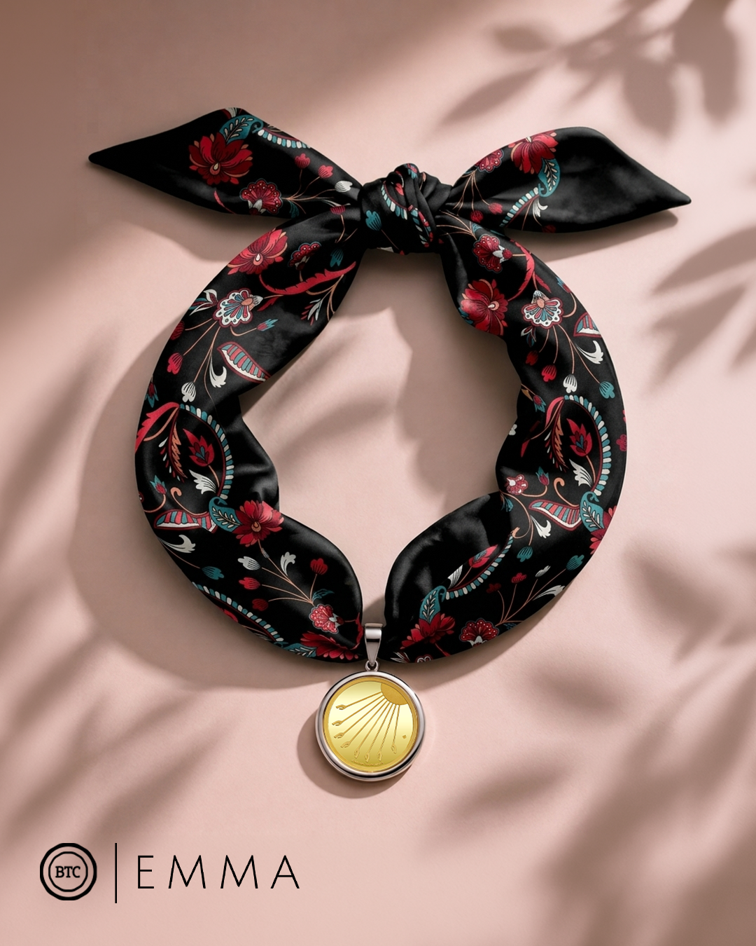 8g BTC Gold Coin - on EMMA Satin Twilly
