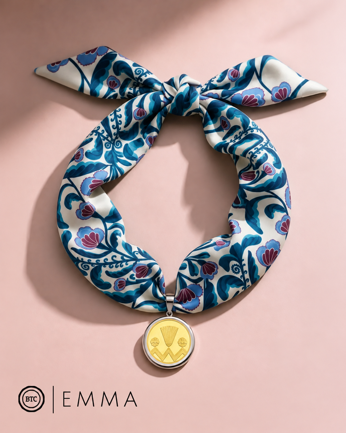 8g BTC Gold Coin - on EMMA Satin Twilly