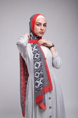 EMMA scarf Aztec rouge