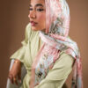 Honey Blooms in Satin by EMMA. Floral satin hijab.