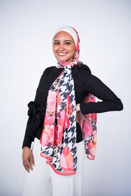 EMMA Angel Menna posing in Dolce Vita scarf