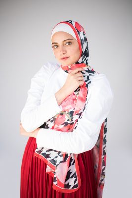 EMMA Angel Nehal posing in Dolce Vita scarf