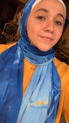 EMMA customer wearing her Starry Night hijab