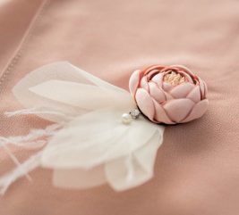 lace flower in EMMA Scarf Diva in Blush