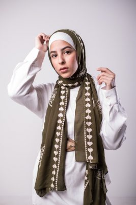 hijabi model in EMMA Scarf Love Me Olive