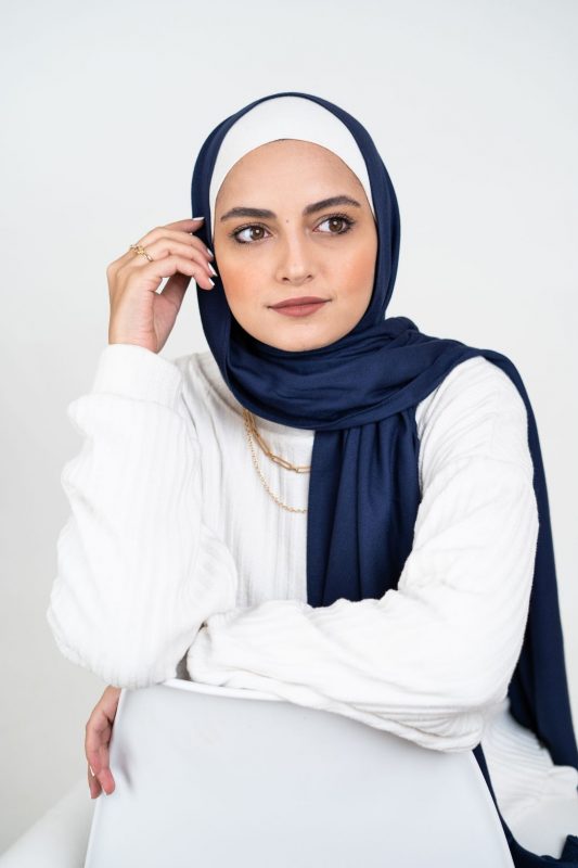 Navy Elegance: Navy Blue Hijab by EMMA