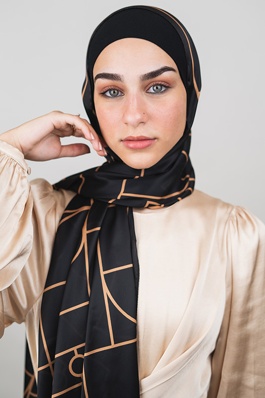 Into The Night by EMMA. Black and gold hijab