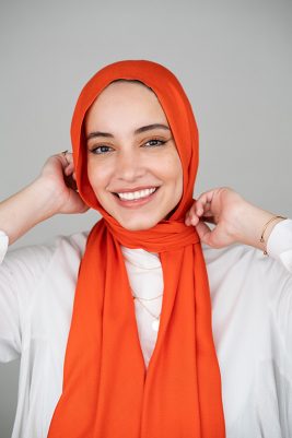 Fiery Elegance: Burnt Orange Hijab by EMMA