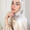 Silver Glow by EMMA. Silver satin hijab.