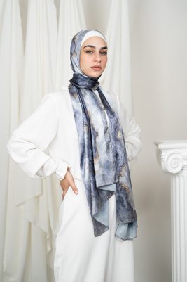 Slate 'n Gold in Satin by EMMA. Colors: petroleum hijab