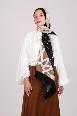 Black and Beige Hijab