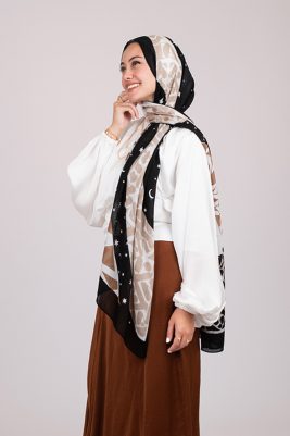 Black and Beige Hijab