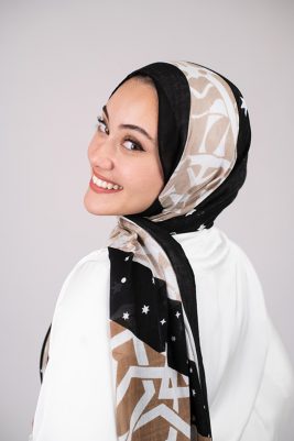 Black and Beige Hijab