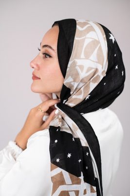 Black and Beige Hijab