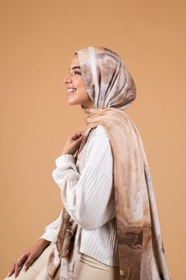 Latte Marble by EMMA. Brown hijab