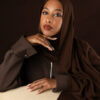 Female in a Dark Chocolate Elegance Hijab , Modal Scarf